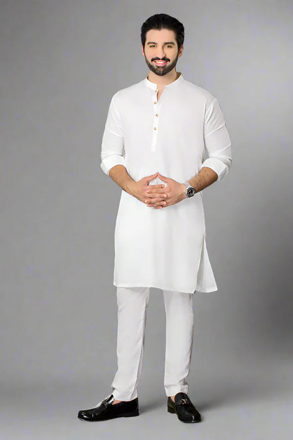 Premium 8 Pond Boski Unstitched ( WHITE )